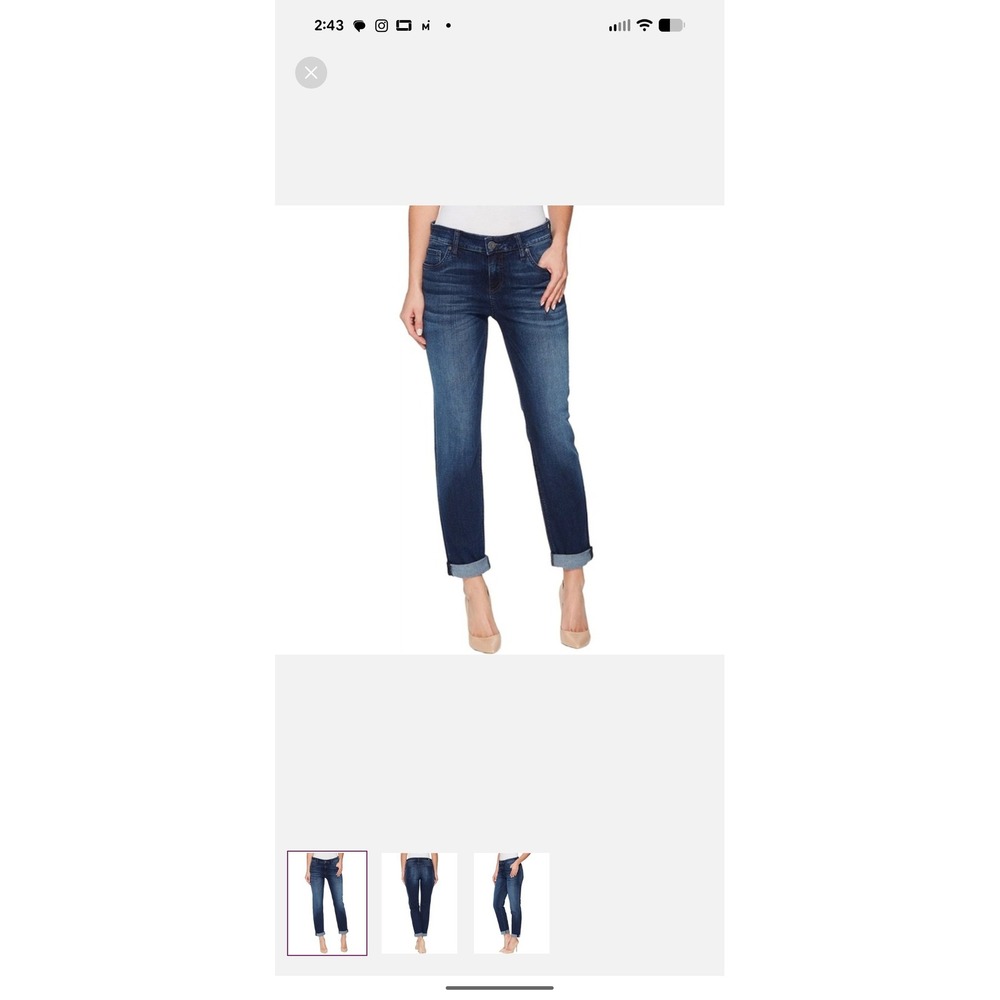 Kut from the Kloth Catherine Mid Rise Boyfriend Jeans size 6
